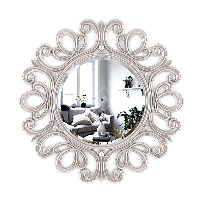 Elegant Round Mirror by F.A.L 3D model image 1