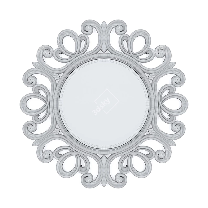 Elegant Round Mirror by F.A.L 3D model image 2