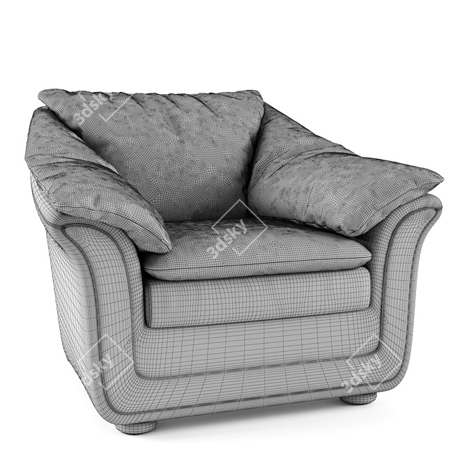 Streamline Muscat Armchair: Stylish and Comfy 3D model image 3