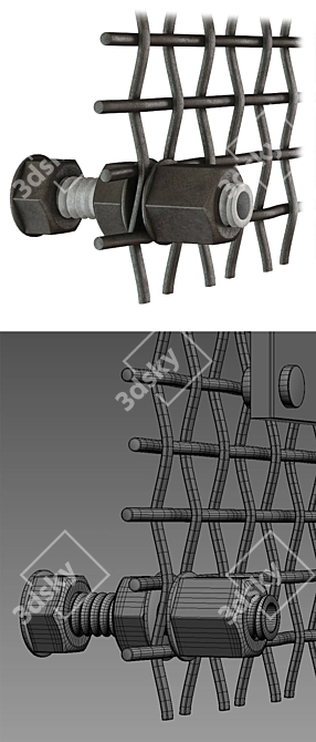 Title: Sturdy Metal Grid Frame - 120x60 3D model image 3