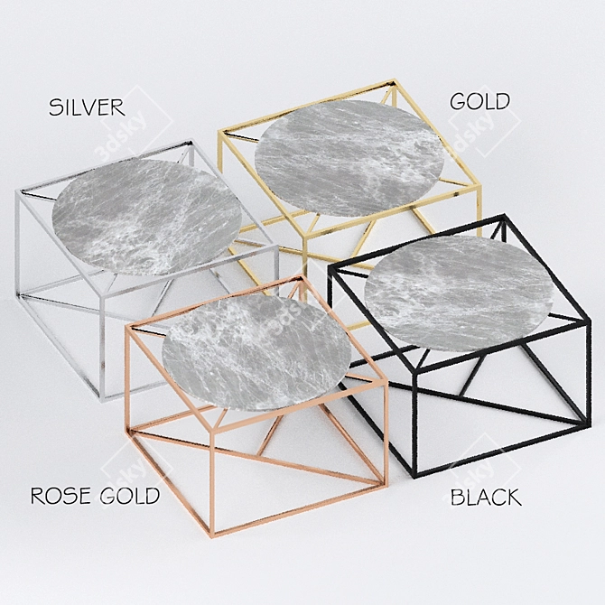 Metal Coffee Table | 62*62 cm 3D model image 1