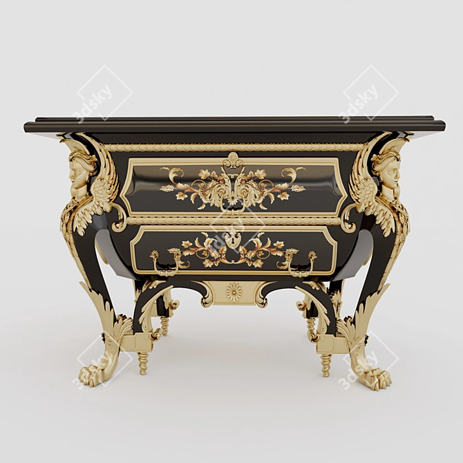 Elegant Classic Sideboard 3D model image 2