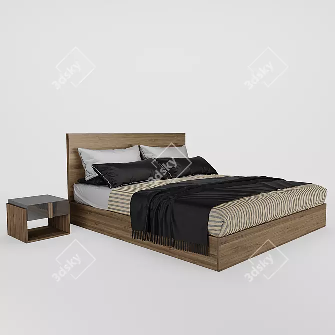 Modern Marvela Bed: Sleek Design & Comfort 3D model image 1