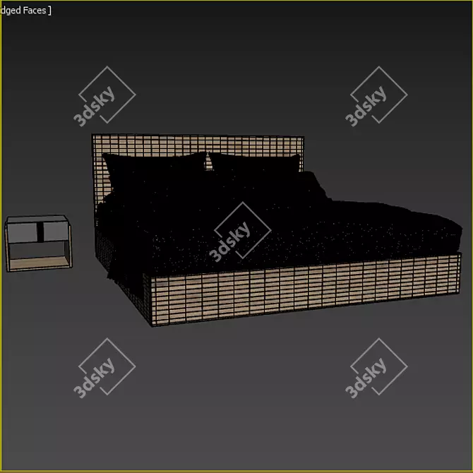 Modern Marvela Bed: Sleek Design & Comfort 3D model image 3