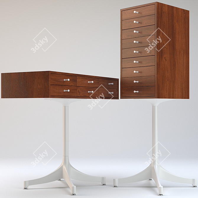 Vintage George Nelson Sideboards 3D model image 1