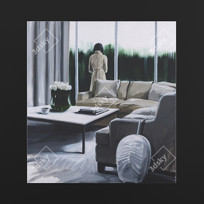 Cozy Home: Realist Acrylic Painting 3D model image 1