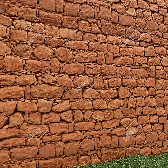 Corona Stone Wall Material: 4k Textures & Model 3D model image 1