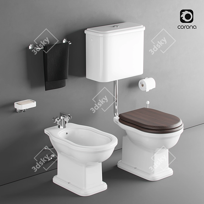 Ceramica Flaminia Efi: Elegant Bathroom Set 3D model image 1