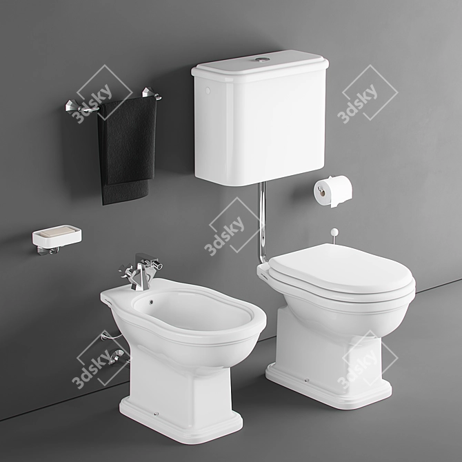 Ceramica Flaminia Efi: Elegant Bathroom Set 3D model image 3