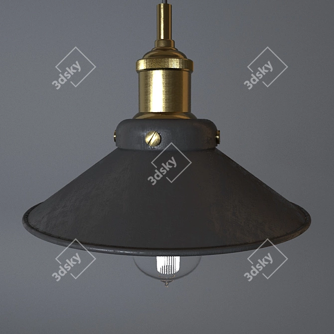 Industrial Loft Pendant Light 3D model image 1