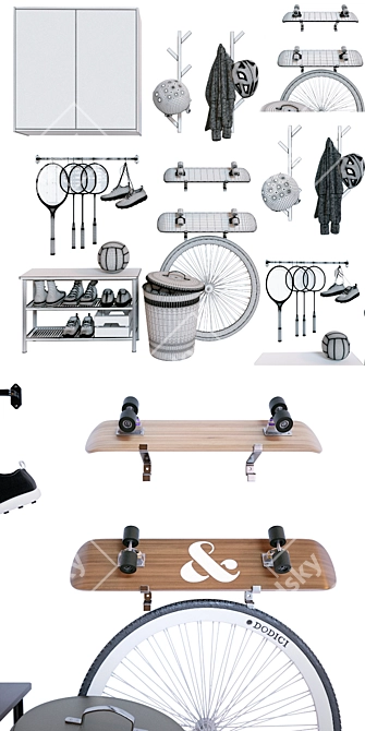 Sport Storage Solution: IKEA's Versatile Hallway Organizer 3D model image 3