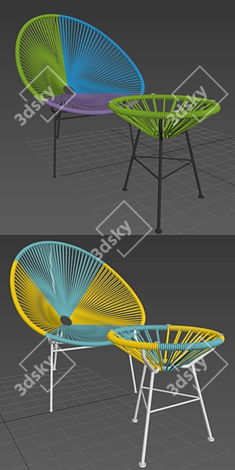  Vibrant Acapulco Color Chair 3D model image 3