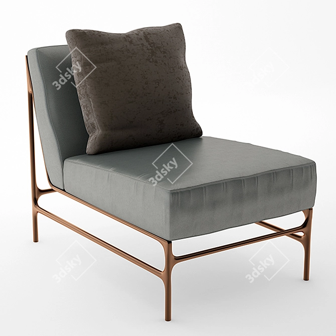 Elegant Crane Slipper Chair 3D model image 1