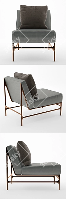 Elegant Crane Slipper Chair 3D model image 2