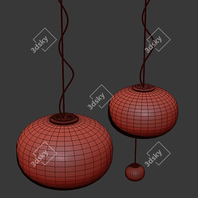 Glo-Ball Suspension 2 - Unique Minimalist Lighting 3D model image 2