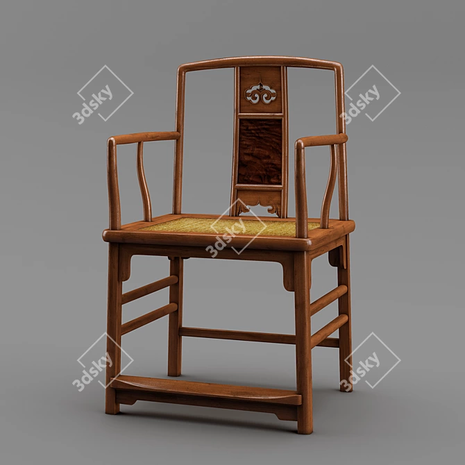 Elegant Ming Dynasty Armchair 3D model image 1
