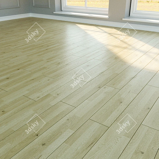 Natural Wood Laminate Flooring 3D model image 1