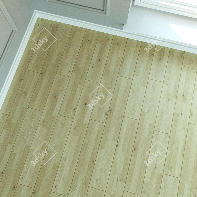 Natural Wood Laminate Flooring 3D model image 3