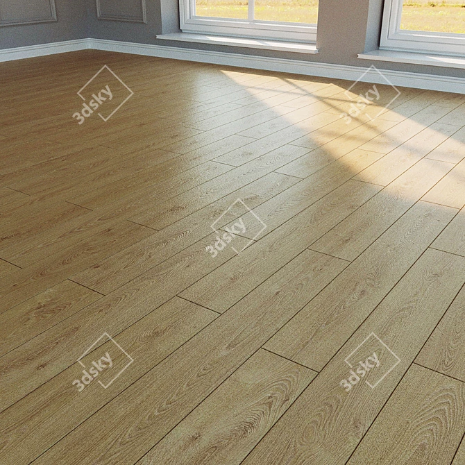 Natural Wood Laminate Flooring 3D model image 1