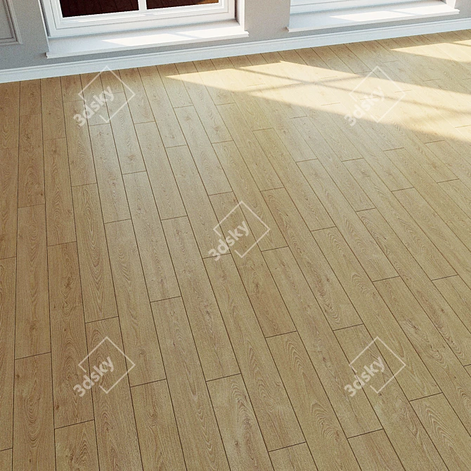 Natural Wood Laminate Flooring 3D model image 2