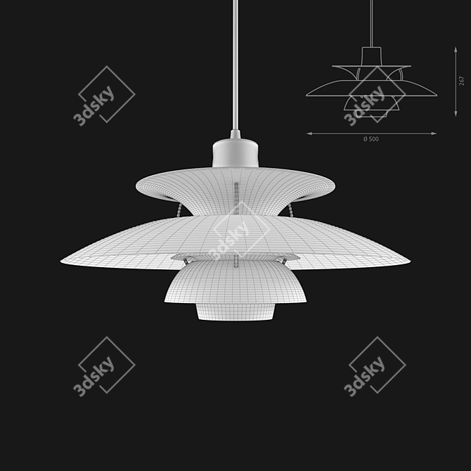 PH5 Lamp - Versatile Design by Louis Poulsen 3D model image 2