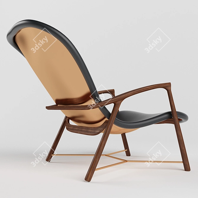 Elegant Armchair: Stylish Poly Design 3D model image 1