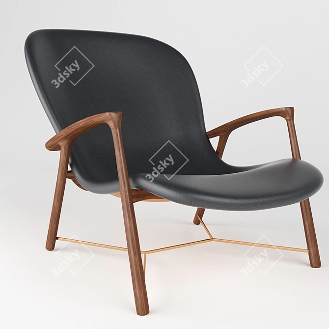 Elegant Armchair: Stylish Poly Design 3D model image 2