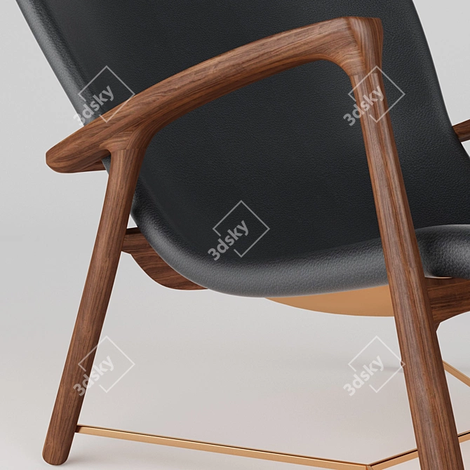 Elegant Armchair: Stylish Poly Design 3D model image 3