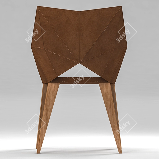 Elegant Leatherwood Chair 3D model image 2