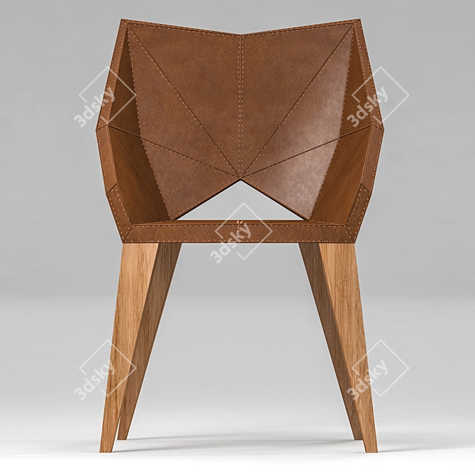 Elegant Leatherwood Chair 3D model image 3