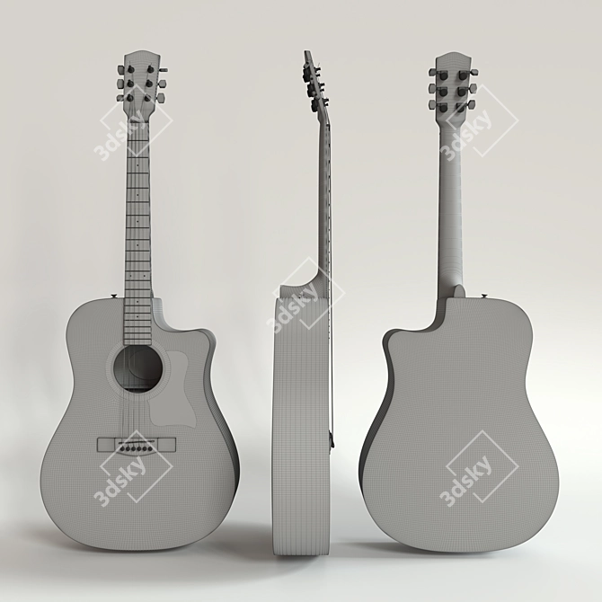 Fender Acoustic Guitar: Classic Sound 3D model image 2