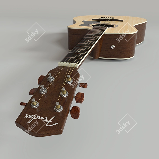 Fender Acoustic Guitar: Classic Sound 3D model image 4