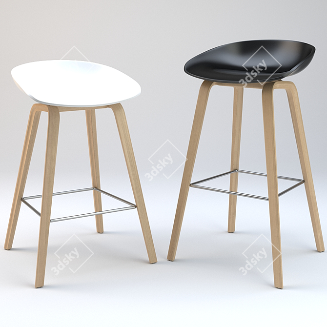 HAY About A Stool 32: Versatile, Stylish Seating 3D model image 1