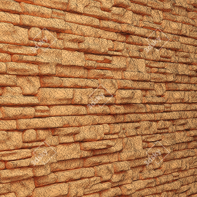 EcoStone Natural Stone Panel 3D model image 3