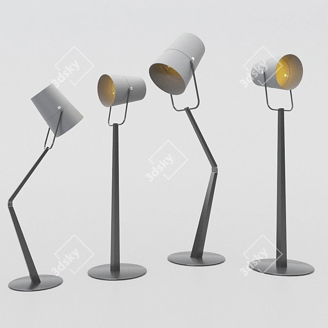 Loft Style Luminaire: Versatile Table Lamp, Wall Sconce, or Torchere 3D model image 1