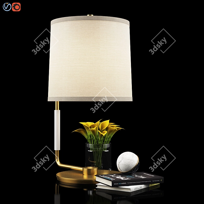 Swing Brass Table Lamp 3D model image 1