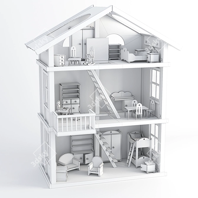 GOKI Miniature Toy House 3D model image 3