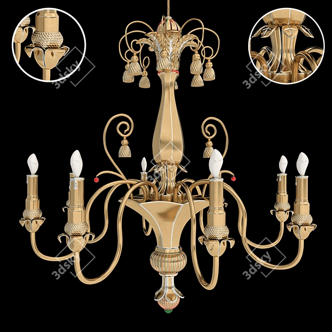 Italian Elegance: Handcrafted Chandelier 3D model image 1