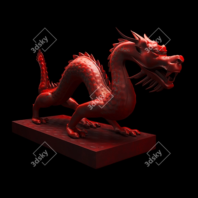 Mystical Dragon Sculpture 3D model image 1