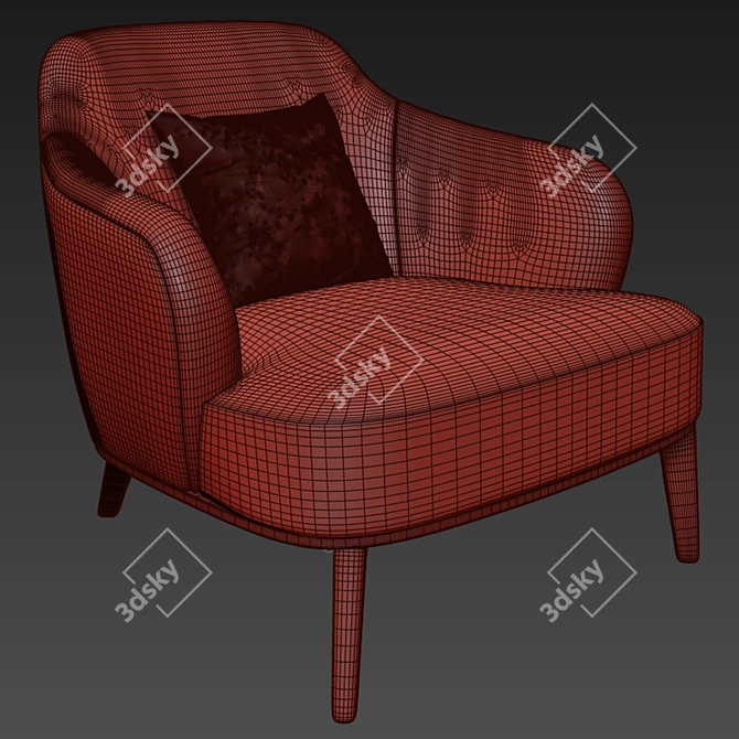 Luxurious Leslie Leather Armchair - Minotti 3D model image 3