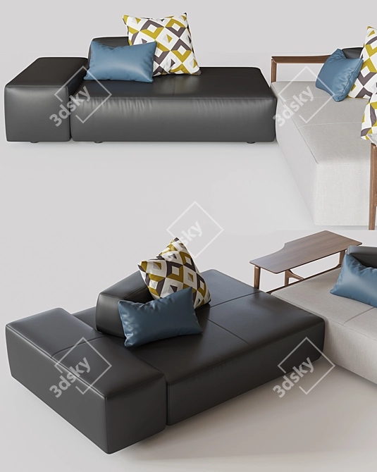 Flou Softbench: Versatile and Plush Seating 3D model image 2