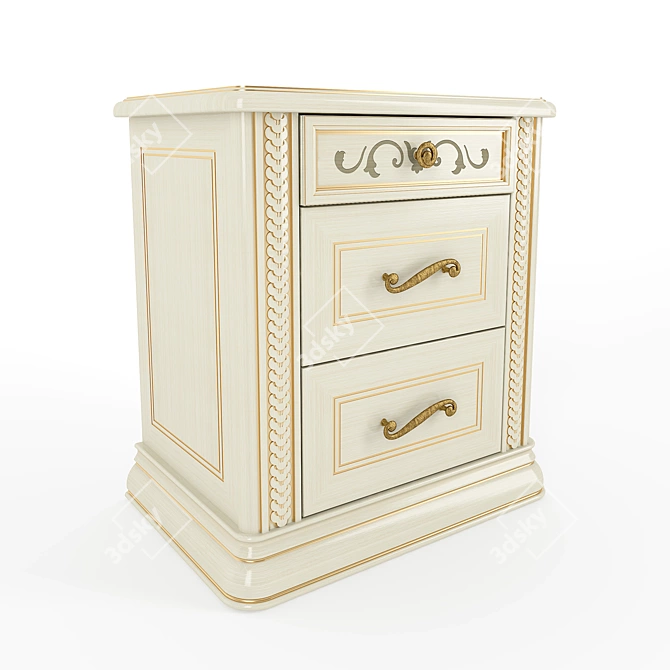 Elegant Avorio Nightstand 3D model image 1