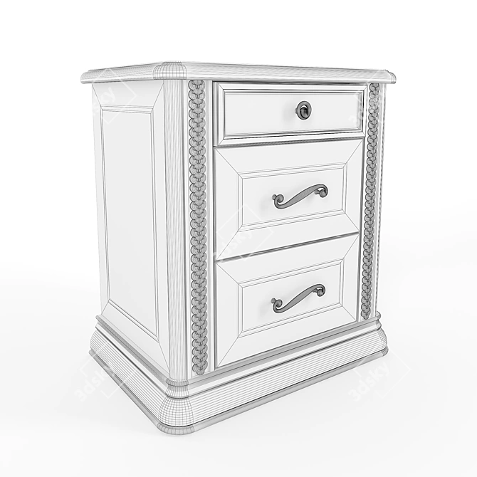 Elegant Avorio Nightstand 3D model image 2