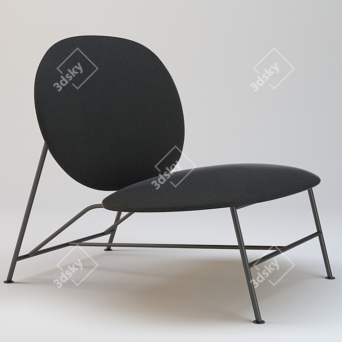 Sleek Northern Oblong Lounge Chair 3D model image 1