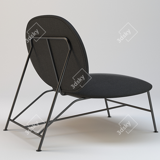 Sleek Northern Oblong Lounge Chair 3D model image 2