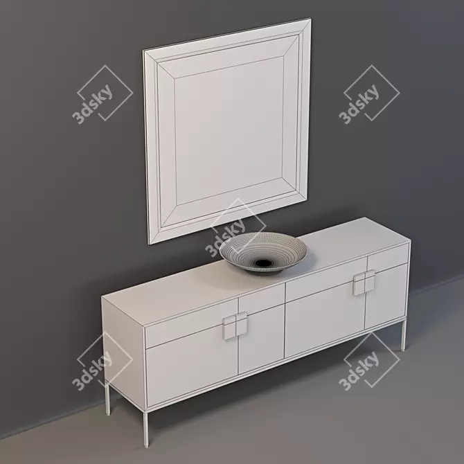 Elegant Sunpan Jade Sideboard - Spacious and Stylish 3D model image 2