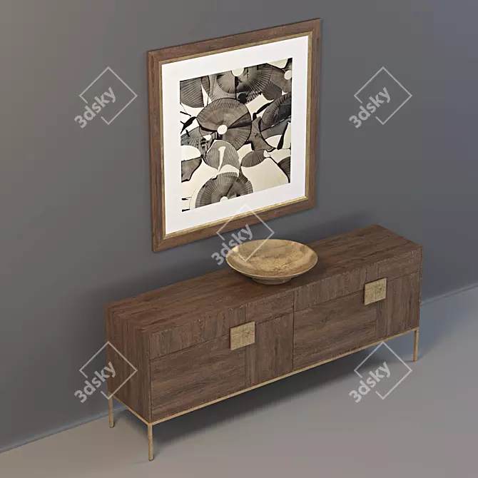 Elegant Sunpan Jade Sideboard - Spacious and Stylish 3D model image 3