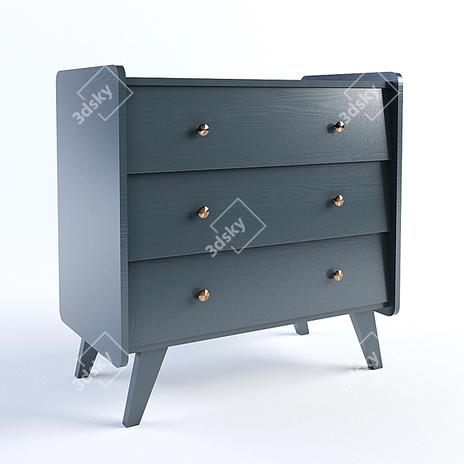 Modern 6-Drawer Chest of Drawers 3D model image 1