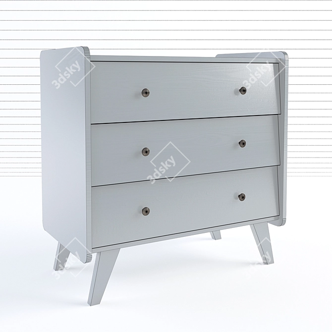 Modern 6-Drawer Chest of Drawers 3D model image 2