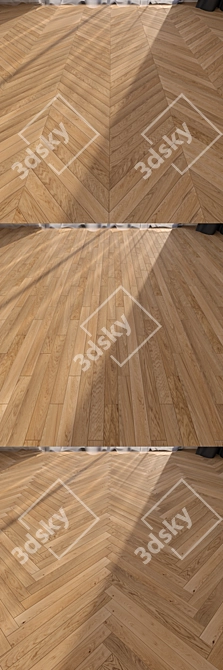 Title: Pure Oak Parquet Flooring 3D model image 2